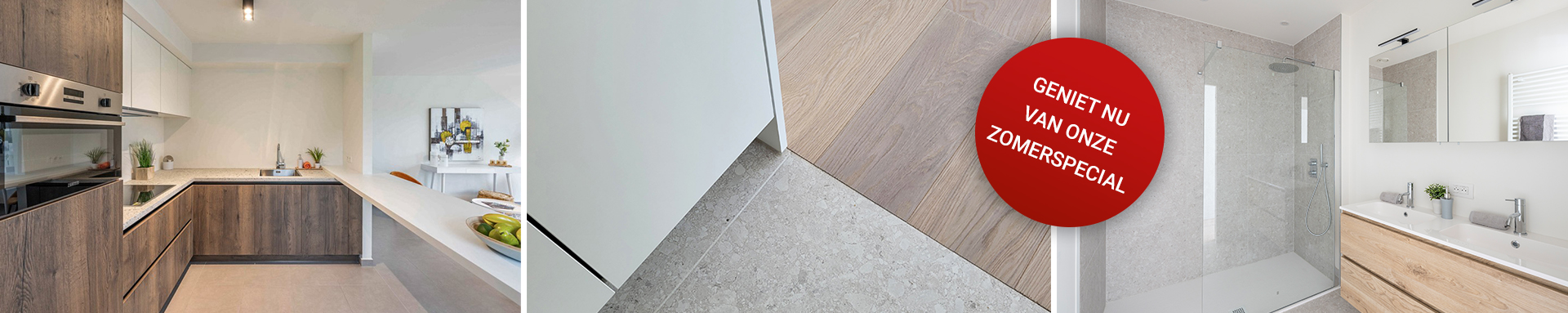 Bostoen banner Zomerspecial keuken vloer badkamer 2023